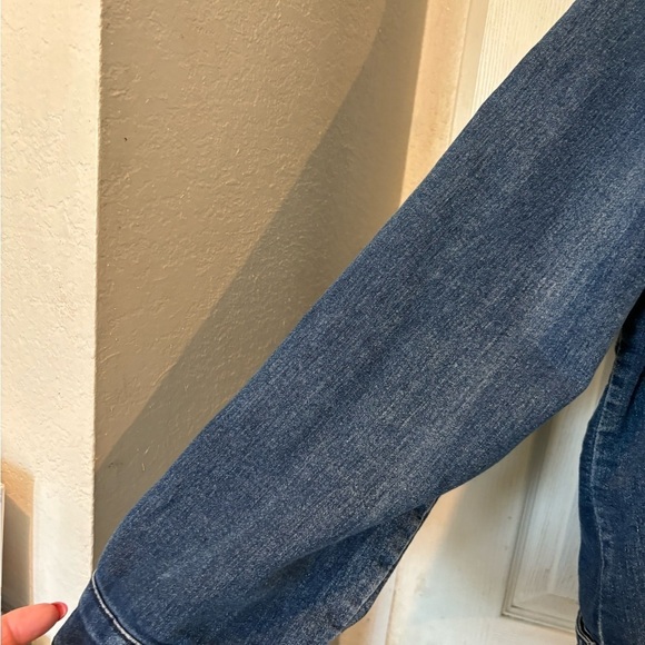 DKin NWOT Sturdy Denim Jacket With Silver Beading on Shoulders - Picture 8 of 8